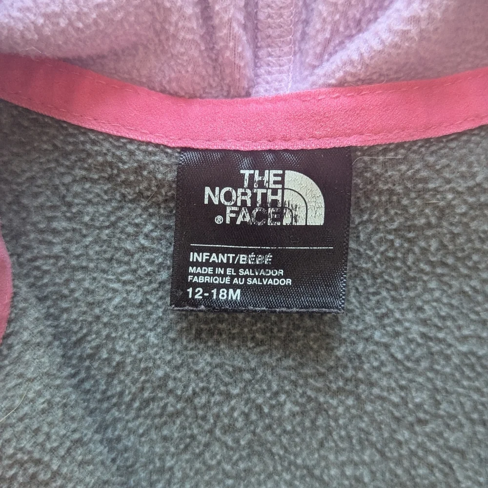 The North Face Baby Glacier Purple and Gray Fleece Full-Zip Hoodie - Size 12-18M - Picture 6 of 7